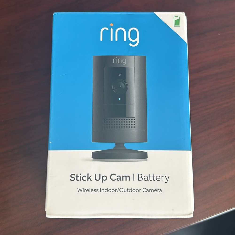 Ring Indoor Wireless Security Camera in Black w/ Battery New Factory Sealed